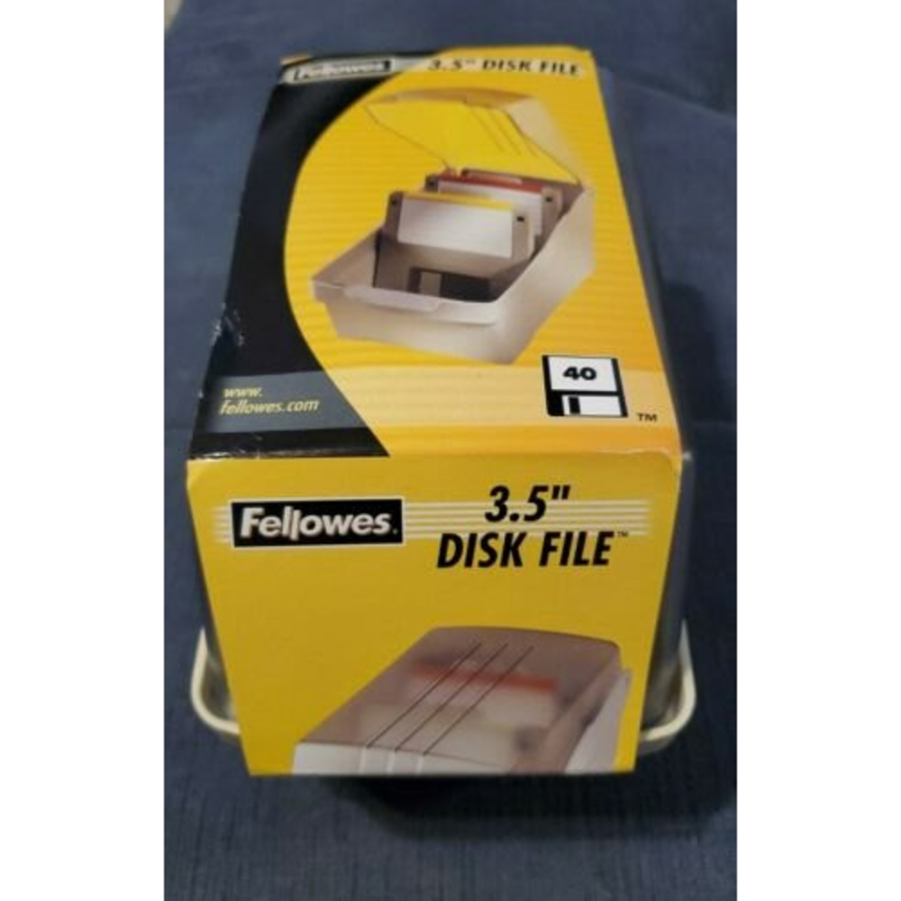 VINTAGE NIB Fellowes 3.5" Disk File Diskette Organizer Hold 40 Disks Dead Stock